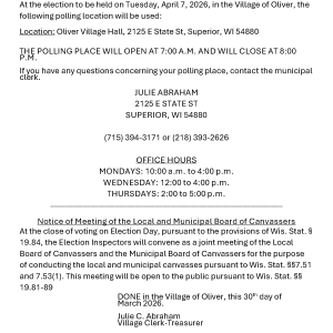 Location and Hours of Polling Place